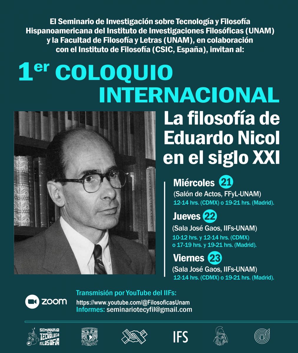 1er Coloquio Internacional   La filosofía de Eduardo Nicol en el siglo XXI