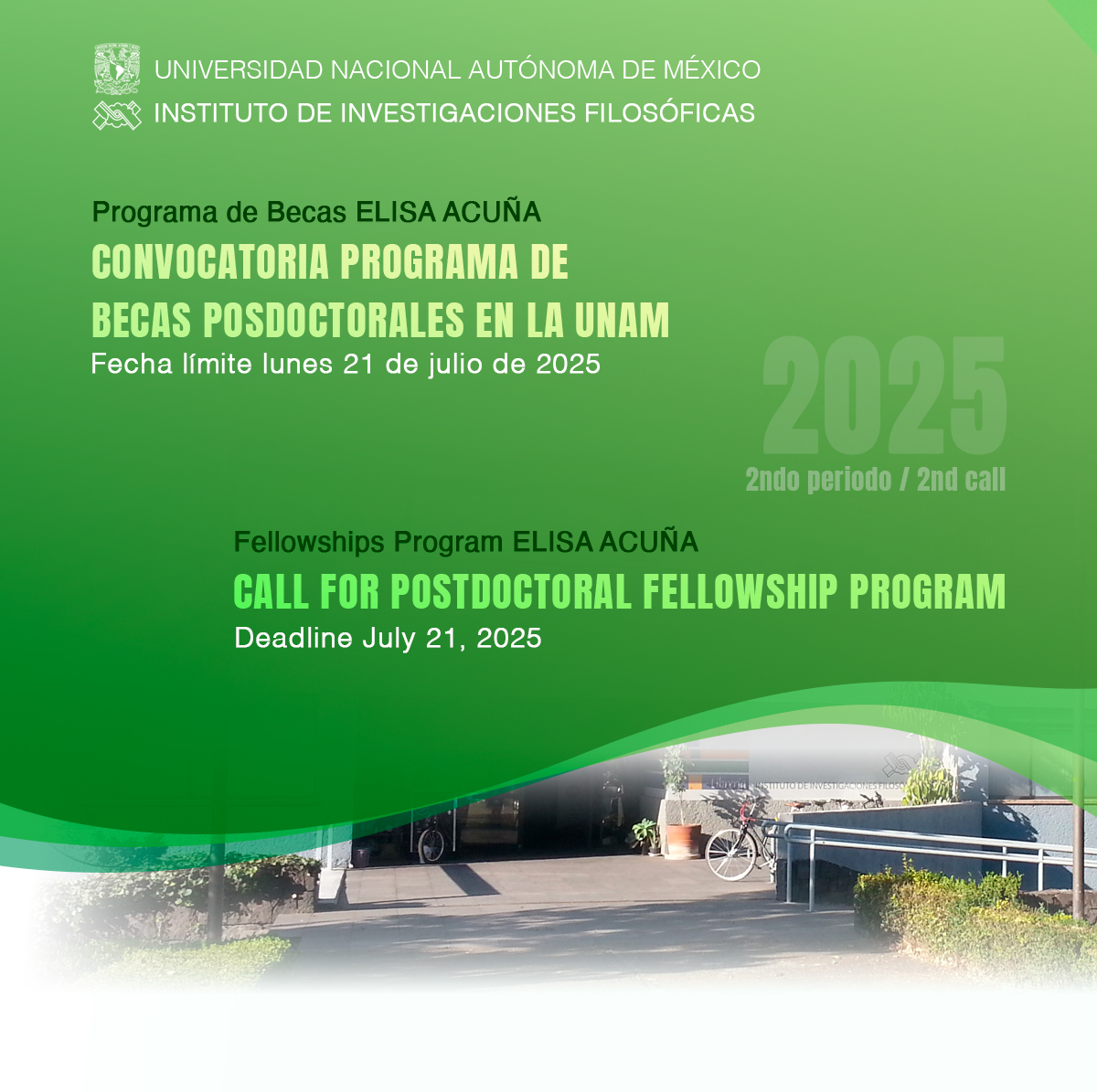Programa de Becas Elisa Acuña  Convocatoria Programa de Becas Posdoctorales en la UNAM   2ndo periodo Posdoc 2025