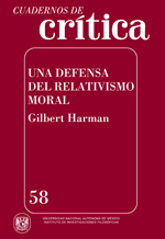 Cuadernos de crítica Una defensa del relativismo moral  Gilbert Harman  58