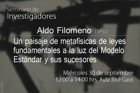 Aldo Filomeno (IIFs)        Un paisaje de metafísicas de leyes fundamentales a la luz del Modelo Estándar y sus sucesores