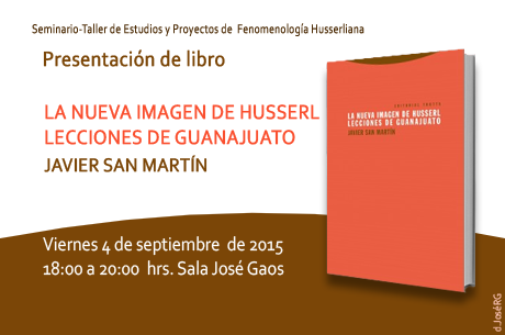 Presentación de libro Javier San Martín La Nueva Imagen de Husserl