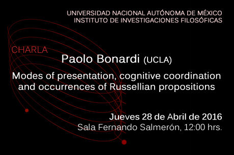 CHARLA Modes of presentation, cognitive coordination and occurrences of Russellian propositions, Paolo Bonardi (UCLA)